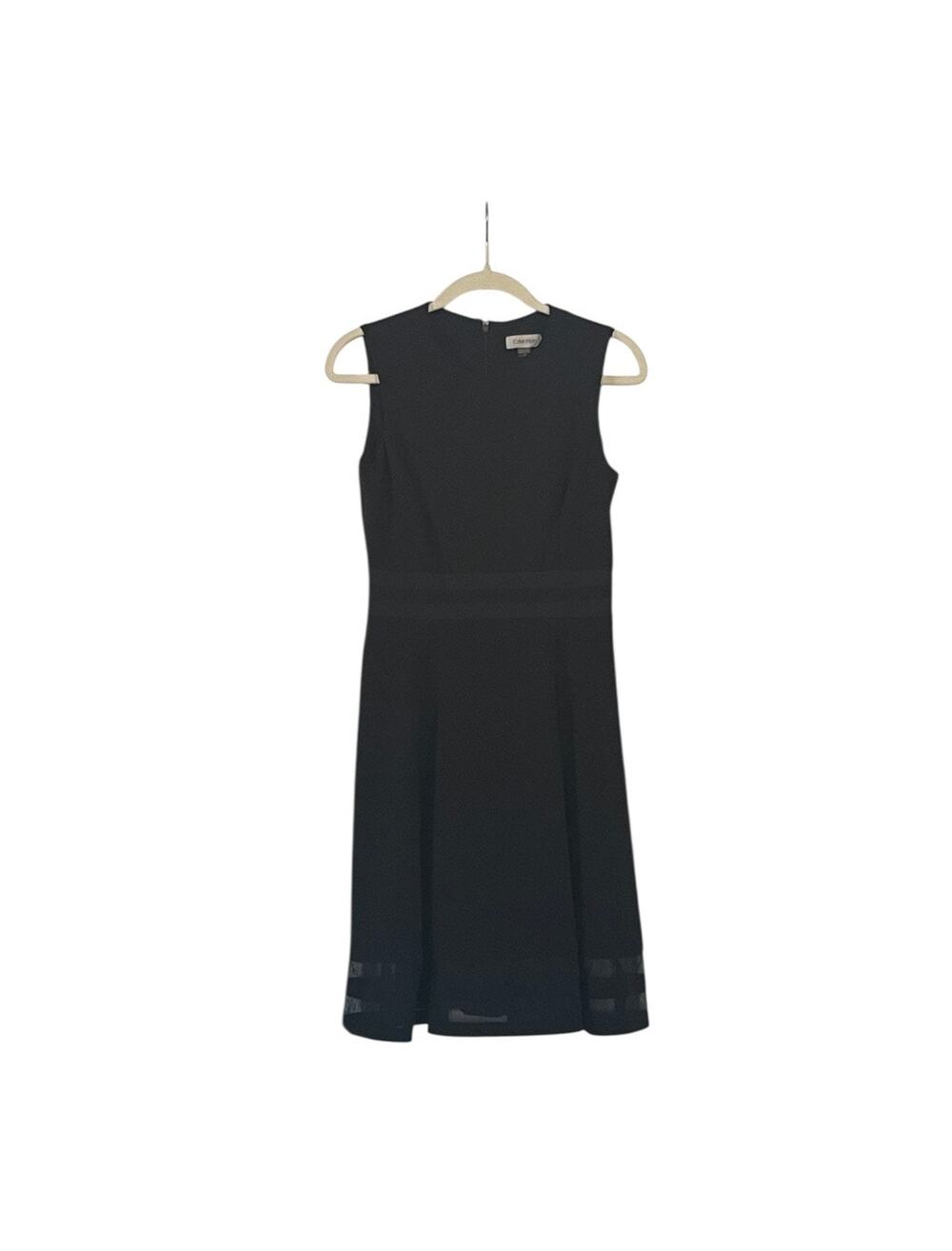 Calvin Klein Sleeveless Black Asymmetrical Knee Length Dress Size 4